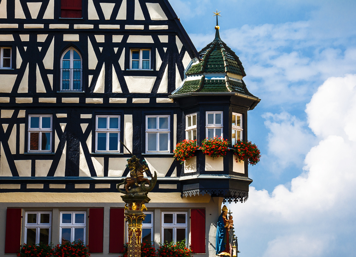 Old half-timbered building in Rothenburg