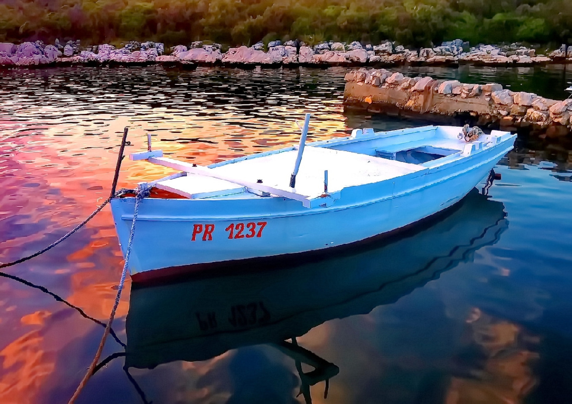Boat in the sunset