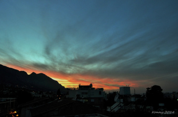 yesterday the sunset in our village 