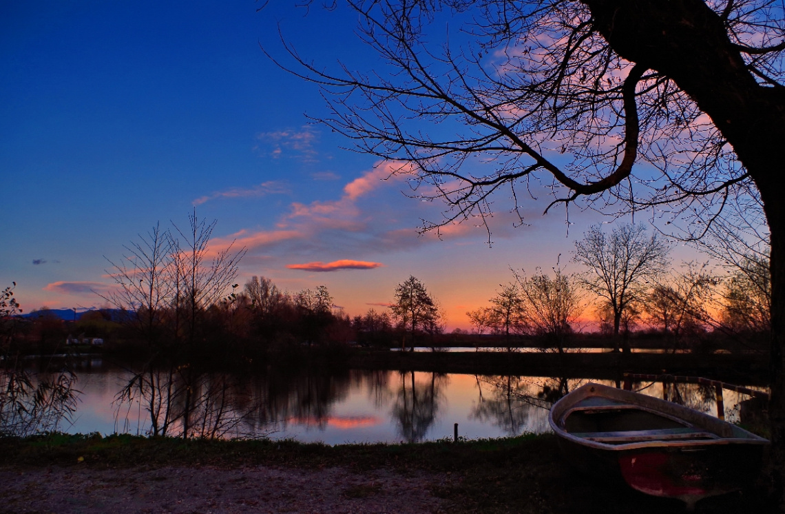 sunset on  lake