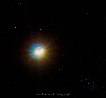 Moon and Pleiades 3/8/2022 Over Tucson Arizona
