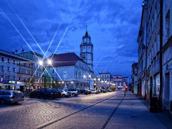 Paczków, a small town in Poland at dawn