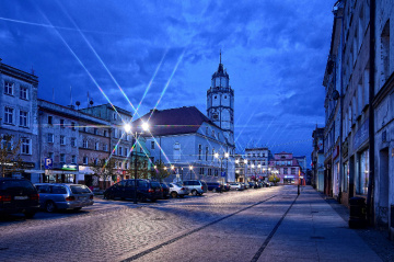 Paczków, a small town in Poland at dawn
