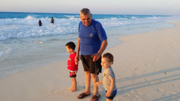 Egypt - North Coast - Grandsons with grandfather 