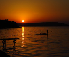 Bafa Gölü'nde Günbatımı