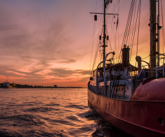 Sunset Hamburg Harbour