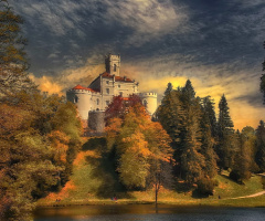 An old castle in autumn