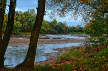 ... autumn Neise river, Polonya