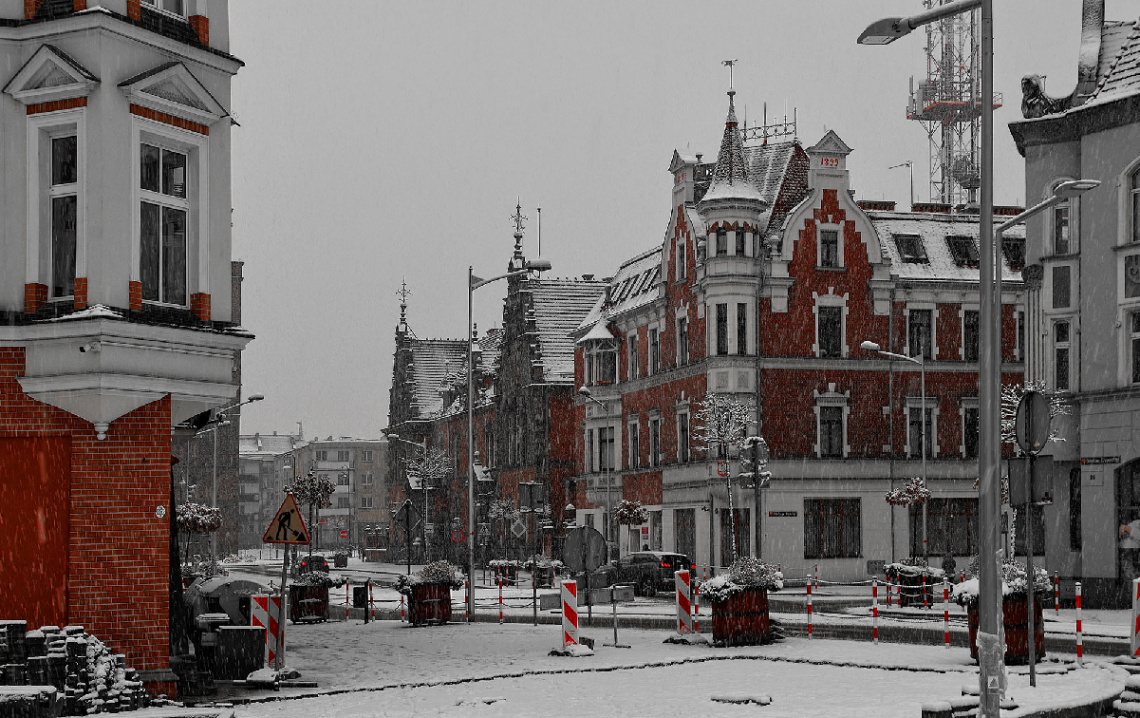 ... snow in the town