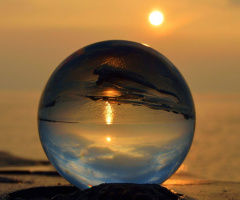 Sunset in a glass ball
